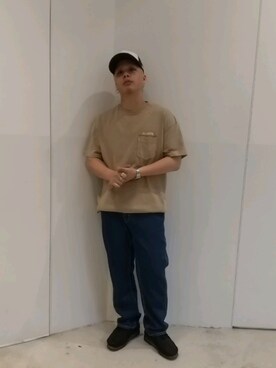 「エクストララージ」｜「アイテム（キャップ）」を使った、中村晟治さん（メンズ・166cm）の夏コーディネート