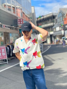 「エクストララージ」｜「アイテム（キャップ）」を使った、中村晟治さん（メンズ・166cm）の夏コーディネート