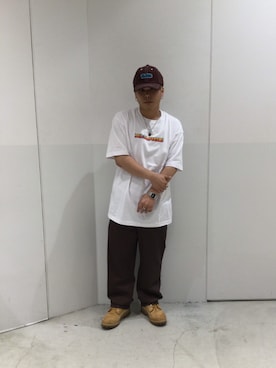 「エクストララージ」｜「アイテム（キャップ）」を使った、中村晟治さん（メンズ・166cm）の夏コーディネート