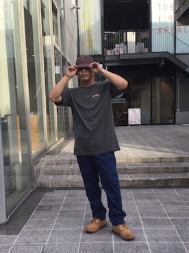 「エクストララージ」｜「アイテム（帽子）」を使った、中村晟治さん（メンズ・166cm）の夏コーディネート
