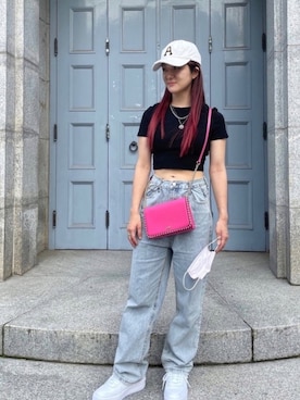 「キャップ女子」｜Noeru☺︎さん（レディース・158cm）の夏コーディネート