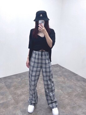 「秋トレンド2021」｜「アイテム（アンサンブル）」を使った、Noeru☺︎さん（レディース・158cm）の夏コーディネート