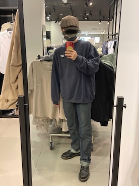 「AVIREX（アヴィレックス）のアイテム（ハンチング/ベレー帽）」を使った、界さん（メンズ・171cm）の春コーディネート