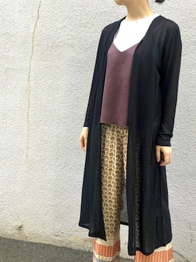 「ロングカーディガン」｜ricola0305さん（レディース・157cm）の春コーディネート