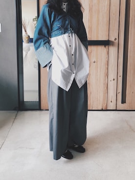 「MUJI」｜「アイテム（バレエシューズ）」を使った、Ethel C. さん（レディース・165cm）の冬コーディネート