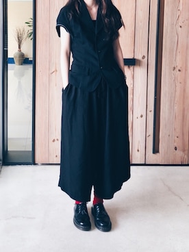 「Yohji Yamamoto（ヨウジヤマモト）のアイテム（レッグウェア）」を使った、Ethel C. さん（レディース・165cm）の冬コーディネート