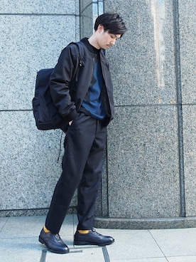 「デザイントップス」｜「アイテム（ブルゾン）」を使った、JUNPEIさん（メンズ・175cm）の冬コーディネート