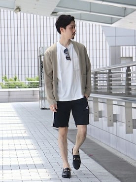 「アイテム（その他シューズ）」を使った、JUNPEIさん（メンズ・175cm）の夏コーディネート