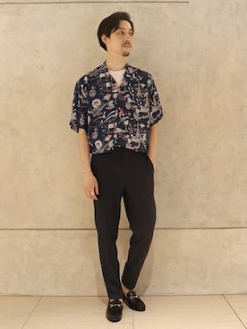 「ビットローファー」｜「アイテム（その他シューズ）」を使った、JUNPEIさん（メンズ・175cm）の夏コーディネート