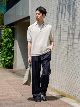 【みん】FRED PERRY フレッドペリー ニットポロ リネンライク FRED PERRY / フレッド ペリー】別注 リネンライクニット