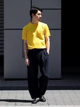 「FRED PERRY（フレッドペリー）のアイテム（Tシャツ/カットソー）」を使った、JUNPEIさん（メンズ・173cm）の春コーディネート