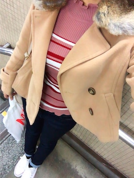 「archives（アルシーヴ）のアイテム（ピーコート）」を使った、saさん（レディース・163cm）の春コーディネート