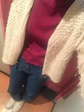 「刺繍デニム」｜「アイテム（シューズ）」を使った、saさん（レディース・163cm）の秋コーディネート