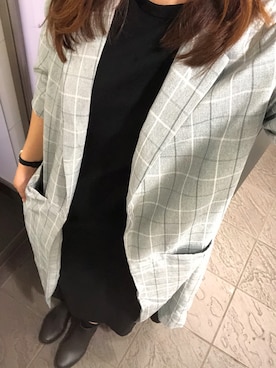 「ロングジャケット」｜「アイテム（その他アウター）」を使った、saさん（レディース・163cm）の秋コーディネート