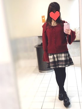 「HONEY MI HONEY（ハニーミーハニー）のアイテム（その他アウター）」を使った、ねこのこさん（レディース・154cm）の冬コーディネート