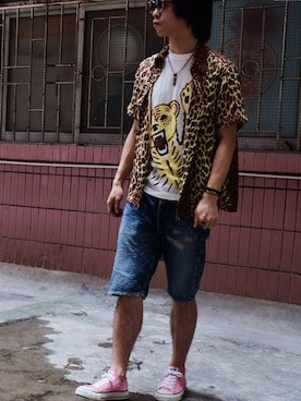 「OLD JOE & CO.（オールドジョーアンドコー）のアイテム（ファッション雑貨）」を使った、DeliCo_Leungさん（メンズ・170cm）の夏コーディネート