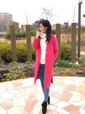 「冬服コーデ」｜「アイテム（チェスターコート）」を使った、かづきさん（レディース・168cm）の秋コーディネート