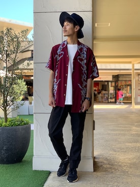 「アロハシャツ」｜akashiさん（メンズ・179cm）の秋コーディネート