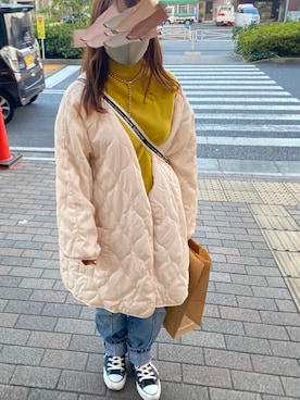 「CONVERSE（コンバース）のALL STAR HI（スニーカー）」を使った、aさん（レディース・150cm）の秋コーディネート