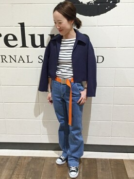 「journal standard luxe」｜「アイテム（その他アウター）」を使った、relume  名古屋店　スタッフさん（レディース・162cm）の冬コーディネート