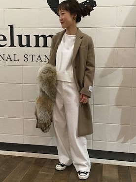 「JOURNAL STANDARD relume（ジャーナルスタンダード　レリューム）のアイテム（チェスターコート）」を使った、relume  名古屋店　スタッフさん（レディース・162cm）の冬コーディネート