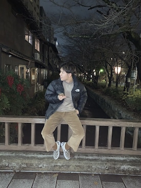 「ヌプシ」｜「アイテム（スリッポン）」を使った、しょたさん（メンズ・167cm）の冬コーディネート