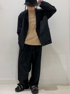 「HARE（ハレ）のアイテム（ハット）」を使った、sooushiさん（メンズ・165cm）の春コーディネート