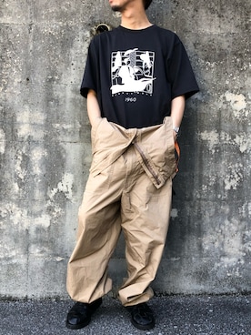 「niko and...（ニコアンド）のアイテム（サロペット/オーバーオール）」を使った、sooushiさん（メンズ・165cm）の春コーディネート