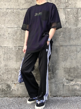 「Needles（ニードルス）のアイテム（シューズ）」を使った、sooushiさん（メンズ・165cm）の春コーディネート