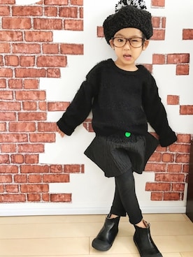 「frankygrow（フランキーグロウ）のアイテム（その他パンツ）」を使った、yさん（キッズ・100cm）の冬コーディネート