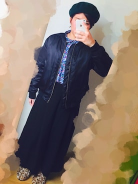 「SEVENDAYS=SUNDAY（セブンデイズサンデイ）のアイテム（MA-1）」を使った、MAyuさん（レディース・168cm）の冬コーディネート