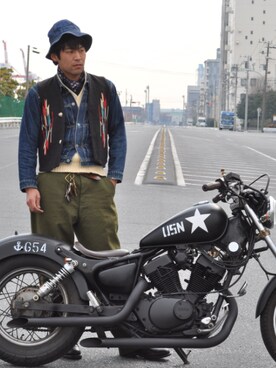 デニムジャケットを使った バイク の人気ファッションコーディネート Wear