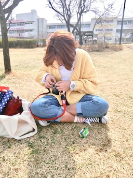 「chuu（チュー）のアイテム（その他アウター）」を使った、BeeBee Chaiさん（レディース・153cm）の秋コーディネート