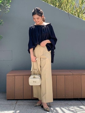 「gallardagalante」｜「アイテム（スラックス）」を使った、GALLARDAGALANTEさん（レディース・163cm）の夏コーディネート