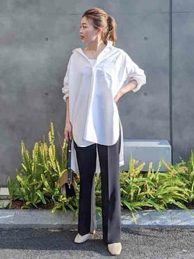 「gallardagalante」｜「アイテム（スラックス）」を使った、GALLARDAGALANTEさん（レディース・155cm）の夏コーディネート