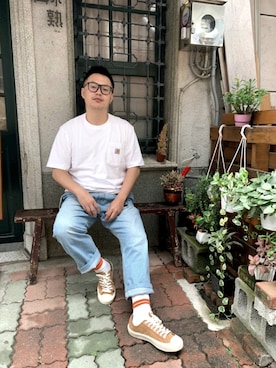 「EXCELSIOR（エクセルシオール）のアイテム」を使った、はやしさん（メンズ・173cm）の春コーディネート