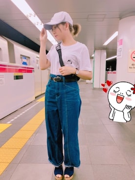 「リラックスパンツ」｜「アイテム（腕時計）」を使った、Ananさん（レディース・148cm）の夏コーディネート