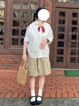 「SVEC（シュベック）のカンフーシューズ kung fu Shoes / ストラップパンプス（バレエシューズ）」を使った、　Ⓜ️さん（レディース・160cm）の夏コーディネート