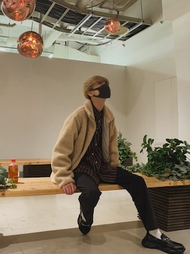 「撮影」｜「アイテム（ジャケット/アウター）」を使った、ハイライトかしはらさん（メンズ・168cm）の冬コーディネート