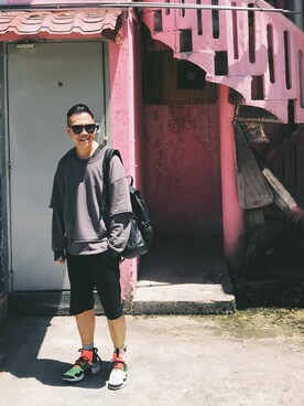 「PULL&BEAR（プルアンドベア）のアイテム（バッグ）」を使った、Kevin Chong さん（メンズ・168cm）の冬コーディネート