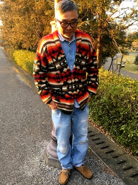 「リーバイス501」｜「アイテム（ブルゾン）」を使った、Seiichiroさん（メンズ・180cm）の春コーディネート