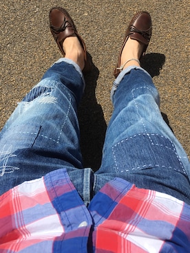「Minnetonka（ミネトンカ）のアイテム（モカシン/デッキシューズ）」を使った、Seiichiroさん（メンズ・180cm）の春コーディネート