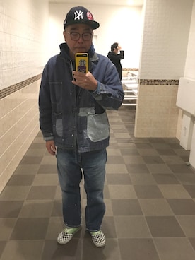 「USEDo（ユーズド）のアイテム（パンツ）」を使った、Seiichiroさん（メンズ・180cm）の冬コーディネート