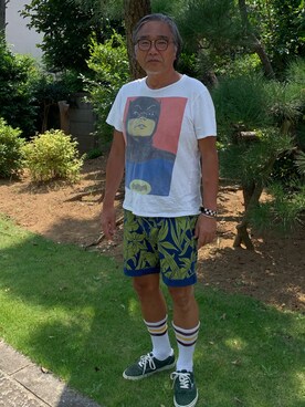 「USEDo（ユーズド）のアイテム（パンツ）」を使った、Seiichiroさん（メンズ・180cm）の夏コーディネート