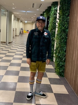 「USEDo（ユーズド）のアイテム（パンツ）」を使った、Seiichiroさん（メンズ・180cm）の秋コーディネート