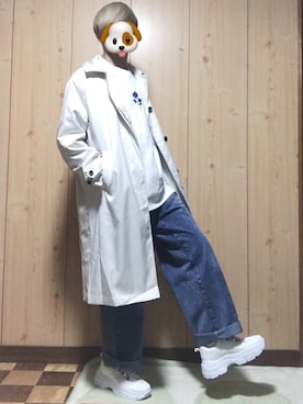 「adrer」｜「アイテム（ステンカラーコート）」を使った、しゅんき（相互）さん（メンズ・163cm）の冬コーディネート