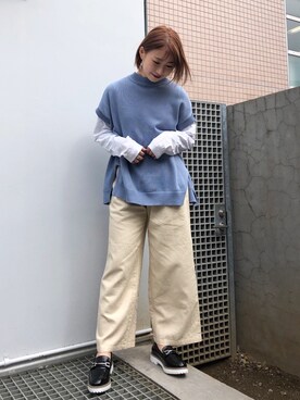 「158cm」｜「アイテム（ローファー）」を使った、moeさん（レディース・158cm）の春コーディネート