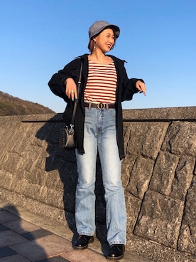 「kutir（クティール）のアイテム（その他アウター）」を使った、moeさん（レディース・158cm）の春コーディネート