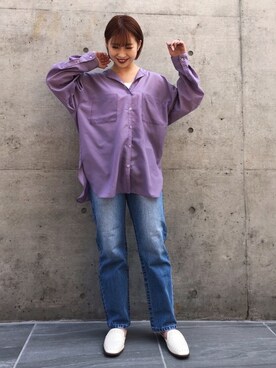 「158cm」｜「アイテム（スリッポン）」を使った、moeさん（レディース・158cm）の春コーディネート