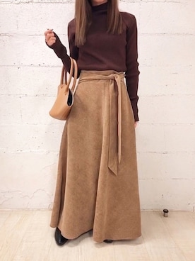 「fifth（フィフス）のアイテム（ハンドバッグ）」を使った、fifthスタッフさん（レディース・150cm）の冬コーディネート